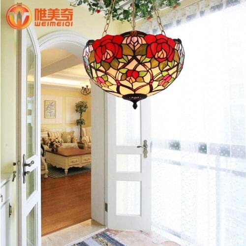 16 inch European Tiffany style garden pendant light bedroom dining room lamp bar hanging light