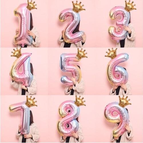 2pcs 32inch Digit Foil Balloons Number Air Balloon happy Birthday Party Decorations Kids toy ball Wedding decoration Baby shower