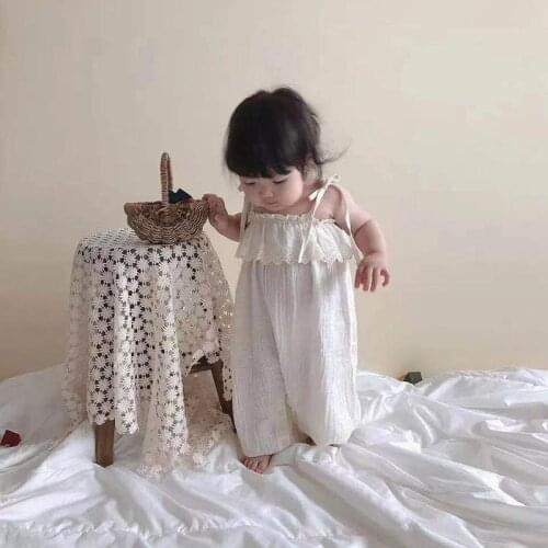 MILANCEL 2021 Summer New Baby Clothes Korean Solid Toddler Bodysuit Cotton Loose Girls Overalls Sinple Casual Outfit
