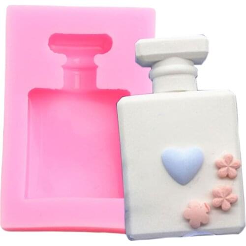 3D Perfume Bottle Silicone Molds Resin Clay Aromatherapy Wax Mold Fondant Cake Decorating Tools Candy Chocolate Gumpaste Moulds
