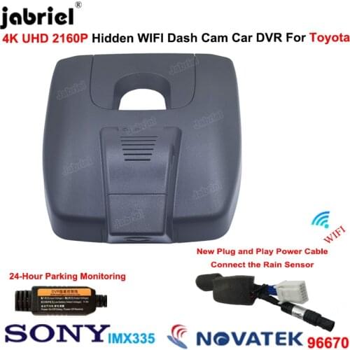 4K Wifi Car DVR Dash Cam Recorder for Toyota Highlander XU70 for Toyota Highlander XLE LE 2021 2022 2023 2024 for Toyota Kluger