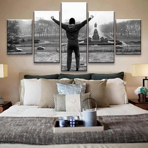 5 Panel rocky Inspirational quotes Painting Canvas HD balboa print Wall Art 5 piece movie poster with frame