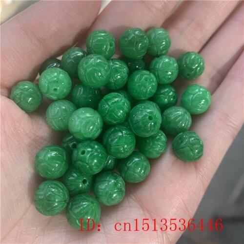 5pc Natural A Green Jade Lotus Beads DIY Bracelet Bangle Charm Jadeite Jewellery Fashion Accessories Amulet Gifts for Women Men