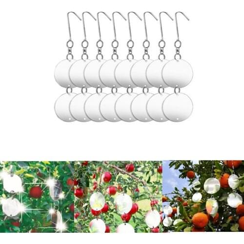 8PCS Bird Repellent Reflective Tape Hanging Discs Pest Repeller Devices To Keep Birds Away Like Woodpecker Pigeon Dusk Heron