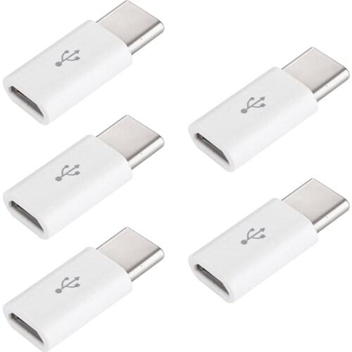 5pc Small Micro USB To USB-C Adapter Mobile Phone Adapter Type-c Interface Data Line Converter For Samsung Xiaomi Huawei
