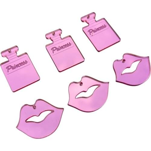 20pcs/pack 3cm Acrylic Laser Cutting Princess perfume bottle lip mouth DIY Jewelry accessories for earrings