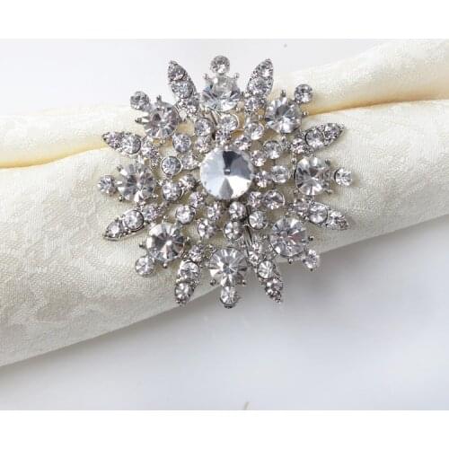 Free Shipping 4pcs/lot Rhinestone Napkin Ring Serviette Holder Napkin buckle for Wedding Party Decoration