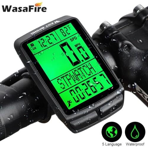 Wireless Bicycle Computer LED Backlight 5 Languages Bike Stopwatch Cycling Speedometer 2.36 inch Waterproof MTB Odometer