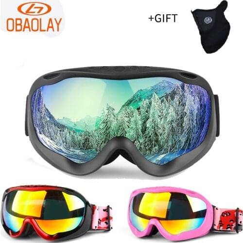Obaolay Brand Professional Ski Goggles Double Layers Lens Anti-Fog Uv400 Ski Glasses Skiing Men Women Snow Goggles
