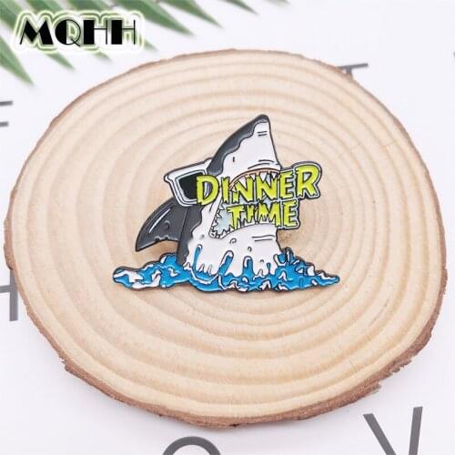 Creative Fun Marine Life Shark Whale Enamel Brooch Pin Alloy Badge Clothes Bag Accessories Fashion Woman Jewelry Gift For Friend