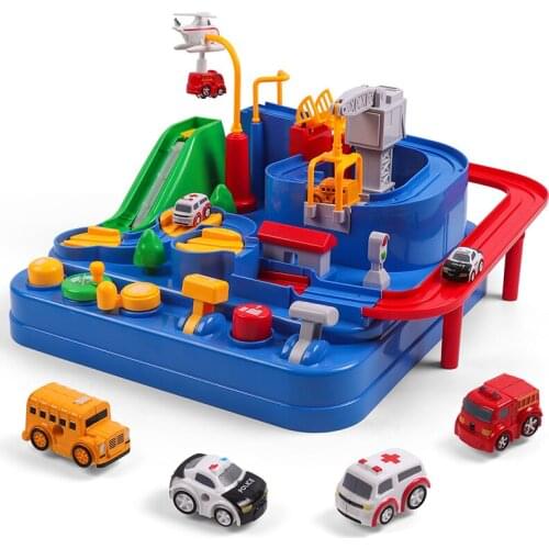 Children Cars Adventure Track Toys Intelligence Educational Montessori Big Car Race Track Playset Christmas Birthday Gifts