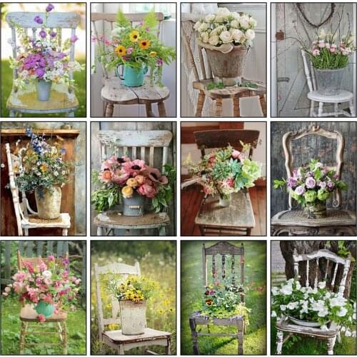 Evershine Diamond Embroidery Flowers Chair 5D DIY Diamond Painting Kit Full Square Round Drill Cross Stitch Valentines Day Gift