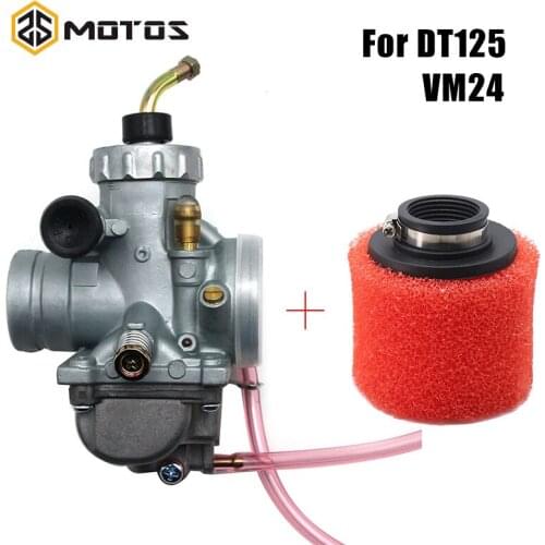 ZS MOTOS 2pcs Set Carburetor+Sponge Air Filter Kit VM24 Carb DT125 Carburetor Kit For YAMAHA DT125 MIKUNI VM24 Accessories