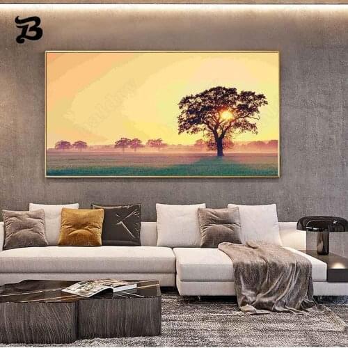 Canvas Painting Landscape Art A Big Tree By The Precipice Wall Painting Prints for Living Room Corridor Modern Home Decoration