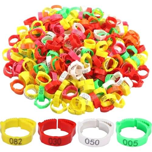 100PCS Poultry Foot Ring Adjustable Size Digital Chicken Leg Buckle Identification Ring Plastic Chick Duck Goose Farm Equipment