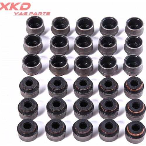 30Pcs 6mm Valve Stem Seals Set For V W Passat Golf beetle AU DI A4 A6 A8 2.4 2.8 3.0 30V