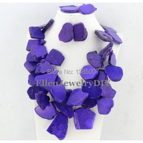 Purple Irregular hot Jewelry Set hot Necklace Bridesmaid hot Bracelet Holiday Party Necklace Nigerian Jewelry