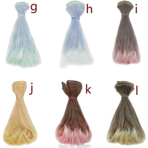 1 Pcs 15*100CM Handmade Doll Wigs High Temperature Rainbow Multicolor Curly Hairs DIY Accessories for Barbie Doll 1/6 Puppet Toy