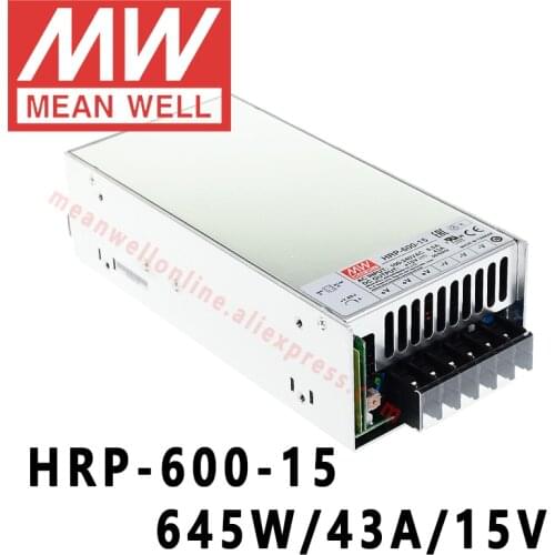Mean Well HRP-600-15 meanwell 15V/43A/645W DC Single Output with PFC Function Switching Power Supply online store