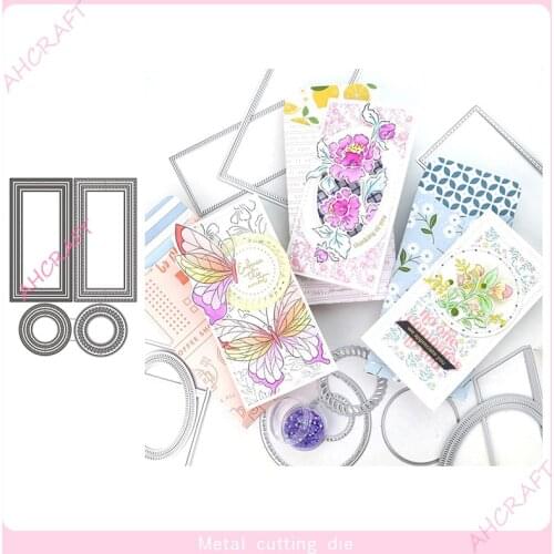 Rectangle and Circle Frame Metal Cutting Dies for DIY Scrapbooking Photo Album Decorative Embossing Paper Card Crafts Die 2021