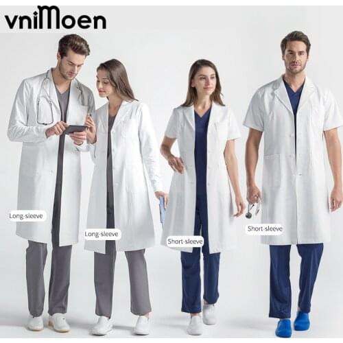 Men and women long/short sleeve High quality fabric Lab Coat Unisex clothes beauty salonsclothes working Uniform
