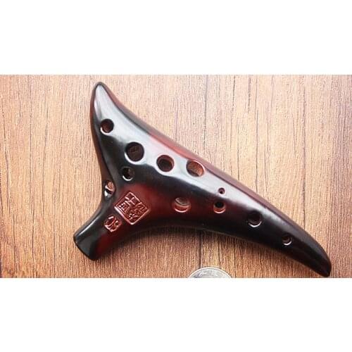 Great sound Twelve ocarina 12 flute SC smoked burn horn-type ocarina flute music instrument
