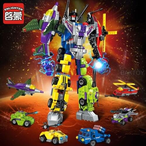 Enlighten 6 in 1 Stacking Blocks Sets Destroyer Ares Building Toys Assembly Kids Educational 506pcs Building Blocks Toys Gift