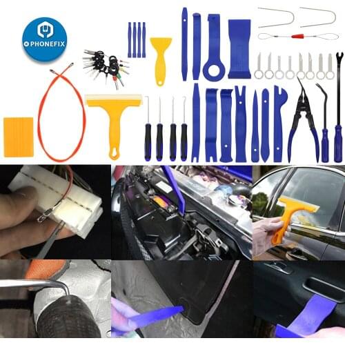 55pcs Car Disassembly Interior Kit Car Trim Panel Door Audio Removal Tools Pliers Fastener Pry Spudger Auto Removal Hand Tools