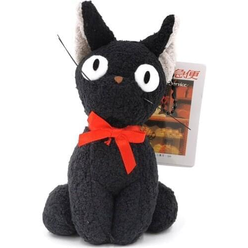 New 20PCS Kikis Delivery Service Black JIJI Cat 6" 15CM Plush Doll Keychain Pendant