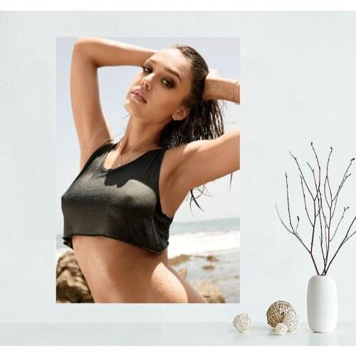 New arrival Custom Jessica Alba Canvas Painting Poster Home Decor Cloth Fabric Wall Art Poster for Living Room