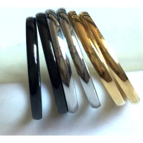 50pcs High Polished 2mm Stainless Steel Wedding Rings Comfort-fit Jewelry Simple men women rings