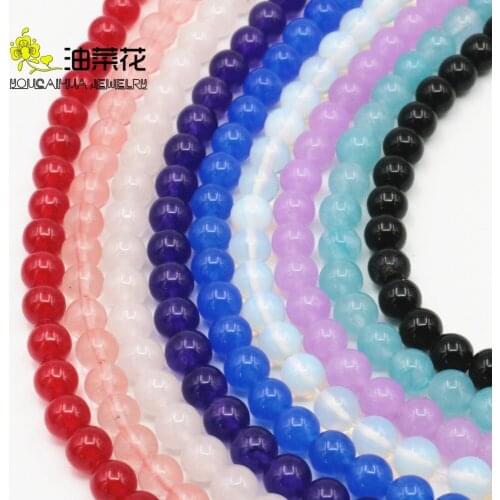 8mm Opal Trendy Accessory Crafts Loose Beads Balls Fitting Female Chalcedony Semi Finished Stone Wholesale Jewelry Making Design