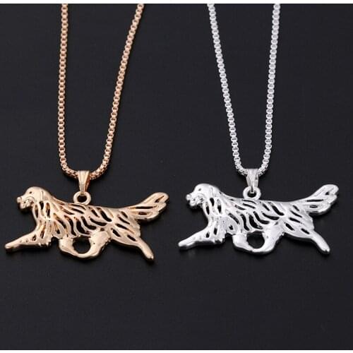 RONQING Fashion Hollow Pendant Golden Labrador Retriever Pendant Necklace Aros Pendientes Animal Necklace for Women Fashion Girl