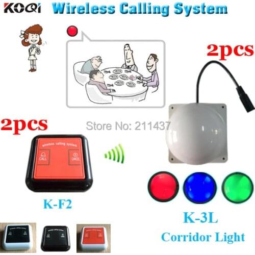 Restaurant pagers K-F2 100% waterproof bell for client in the compartment and K-3L room light for waiter in the corridor