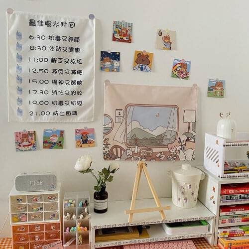 Hanging Cloth Background Fabric Ins Girl Room Decoration Dormitory Bedroom Wall Bedspread Cloth anime tapestry