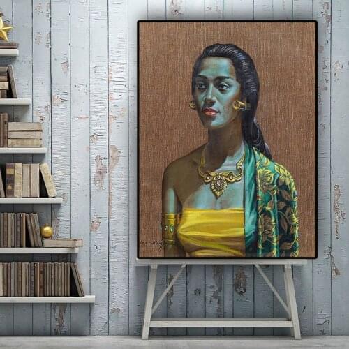 Tretchikoff Vintga Balinese Girl Portrait Oil Painting on Canvas Posters and Prints Scandinavian Wall Picture for Living Room