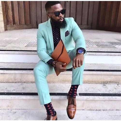 Casual Stylish Africains Notch Lapel Men Suits 2 Pcs Fashion Costume Homme Groom Prom Wedding Blazer Terno Masculino Slim Fit