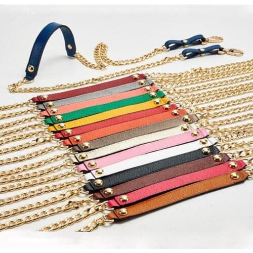Genuine Leather bag Strap Women replacement straps shoulder belt handbags accessories parts diy Gold Chain correa bolso STP024