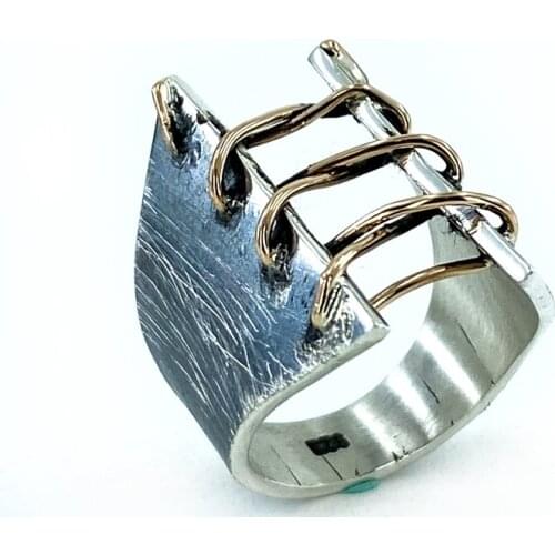 Hand Production Sewing Special Design Marginal Authentic 925 Sterling Silver Ring