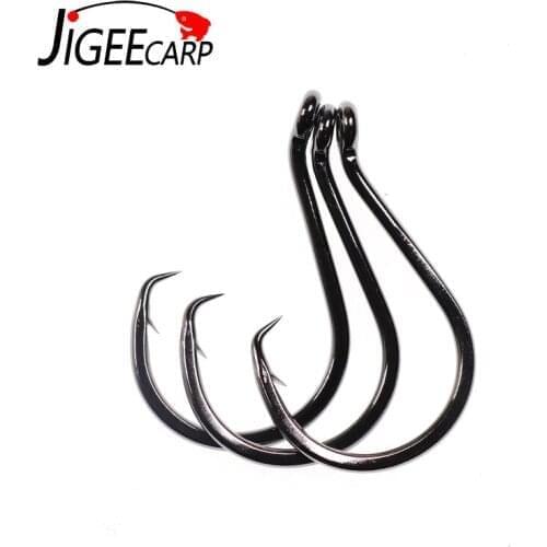 JIGEECARP 25pcs/Lot Eagle Claw Catfish Hooks Fishing Circle Hooks Forged Shank Hooks For Catfish With Knife-like Points