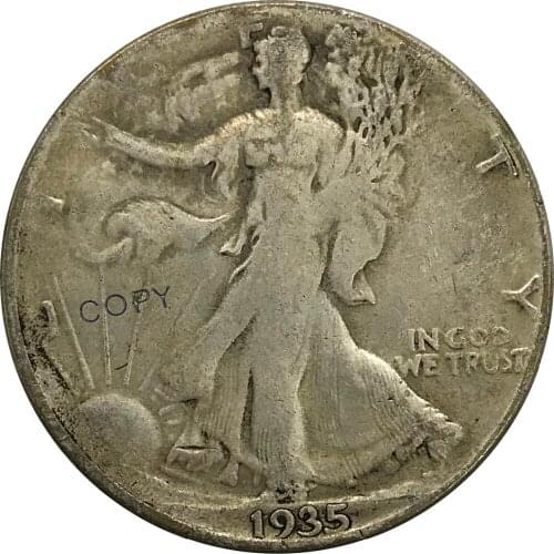 S 1935 United States Walking Liberty Half Dollar Cupronickel Plated Silver Collectibles Copy Coin