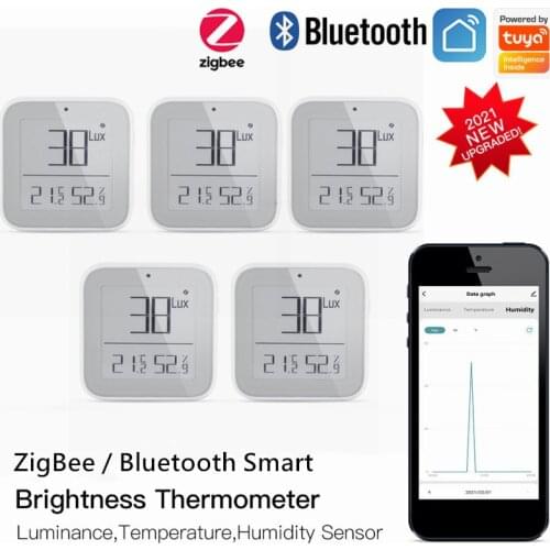 Smart ZigBee Bluetooth Mesh Brightness Thermometer Sensor Light Temperature Humidity Detector Tuya Smart App Alexa Control