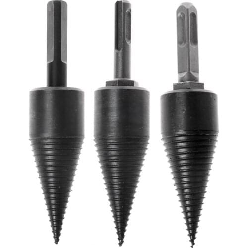 Firewood Machine Drill Wood Cone Reamer Punch Driver Drill Bit Split Drilling Tools 130x32mm