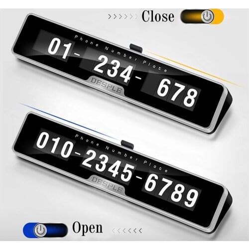Car Phone Number Plate Temporary Parking card with Switch 3D Hidden Mobile Cell Phone Number Card Car Sticker Car Styling