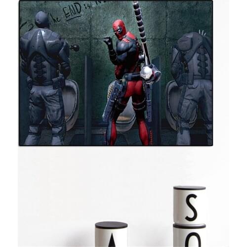 Bathroom Wall Art Decor Picture Funny Marvel Superhero Posters Avengers Toilet Humor Print Canvas Painting Home Decoration mural