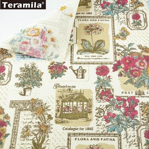 Sewing Material Tissu Print Flowers Tablecloth Pillow Bag Curtain Cushion Zakka TERAMILA Home Textile Cotton Linen Fabric