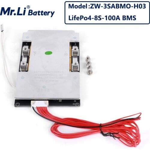 Mr.Li 8S 100A BMS 24V Lifepo4 Lithium Battery Pack Protection Board High Current With Balance For DIY Lifepo4 Battery Pack