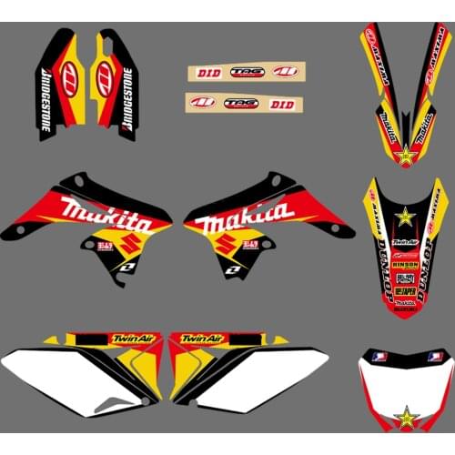 0045 New TEAM GRAPHICS & BACKGROUNDS DECALS STICKERS Kits for Suzuki RMZ250 RMZ 250 2010 2011 2012