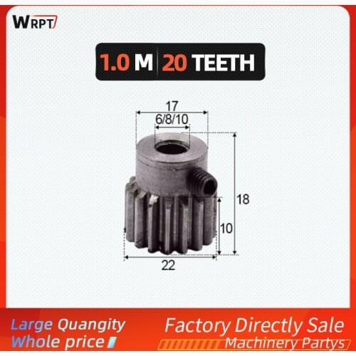 1pcs the ra Gear pinion 1Mod 20T Motor Pinion Gears Bore 6/6.35/8/10mm 45 steel cnc gear