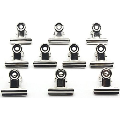 10PCS New Affordable Silver Tone Metal Office Paper Document Binder Clips 30mm